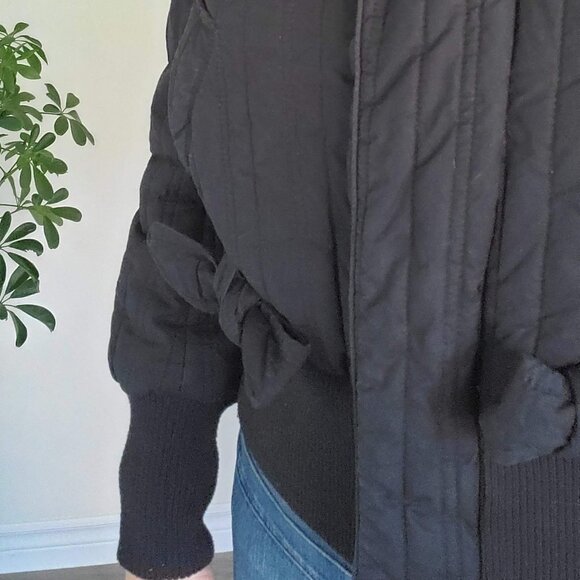 French Connection Black Bomber Jacket / Size 8 - Picture 7 of 8